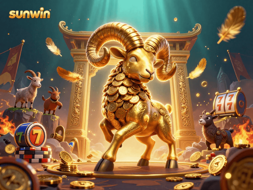 Engage in thrilling slot action at sunwin with golden ram and lively game elements.