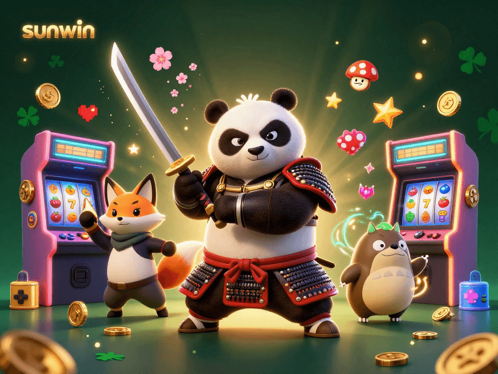 Engage with sunwin’s thrilling 3D gaming scene featuring dynamic characters and colorful casino elements.