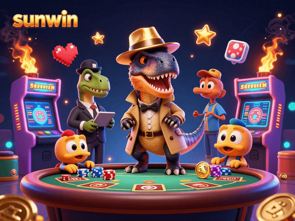 Engage in thrilling blackjack with sunwin's velociraptor card counter at a vibrant casino.