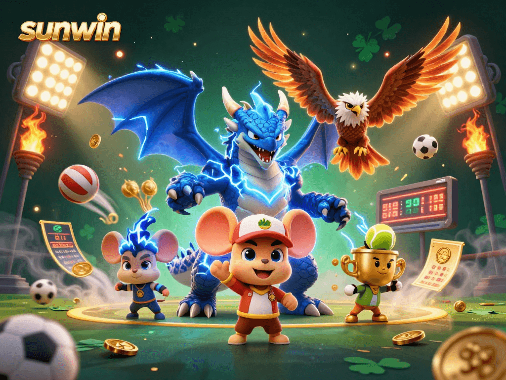 Bet on sunwin for thrilling sports action featuring dynamic characters and vibrant game elements