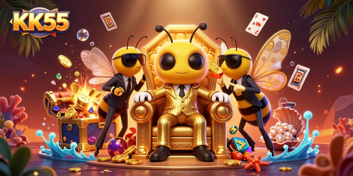 Experience the excitement of KK55 slots with a vibrant scene featuring a bumblebee mob boss.