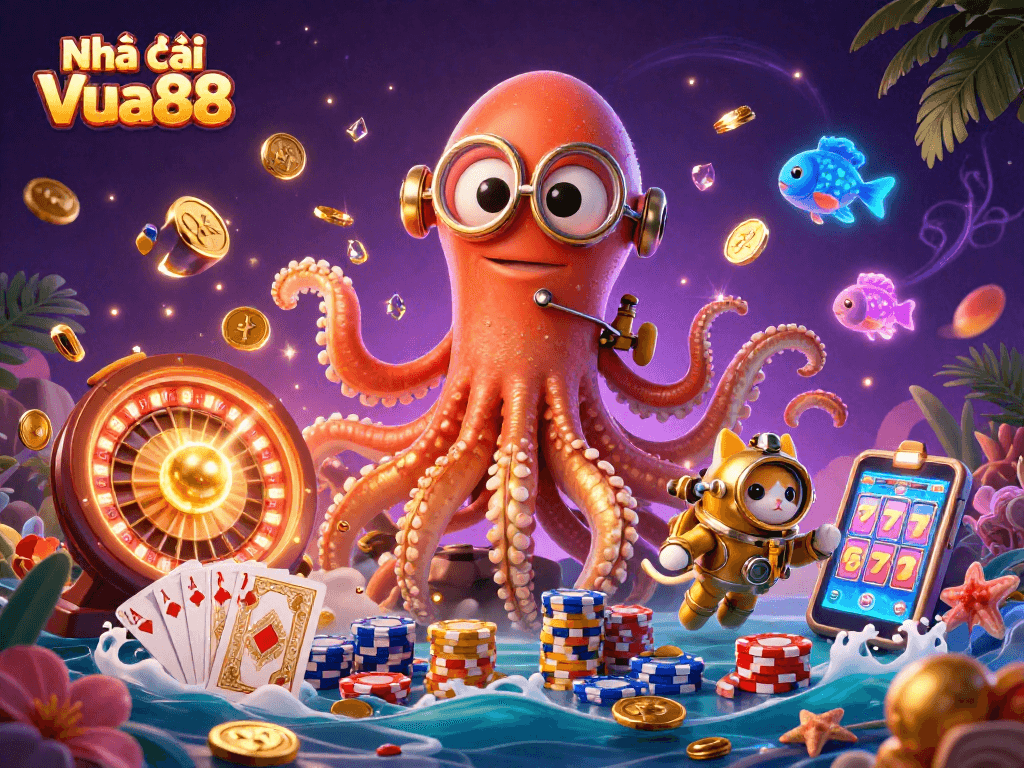 Engage with Nhà cái Vua88 in an exciting underwater casino adventure featuring golden treasures and captivating games.