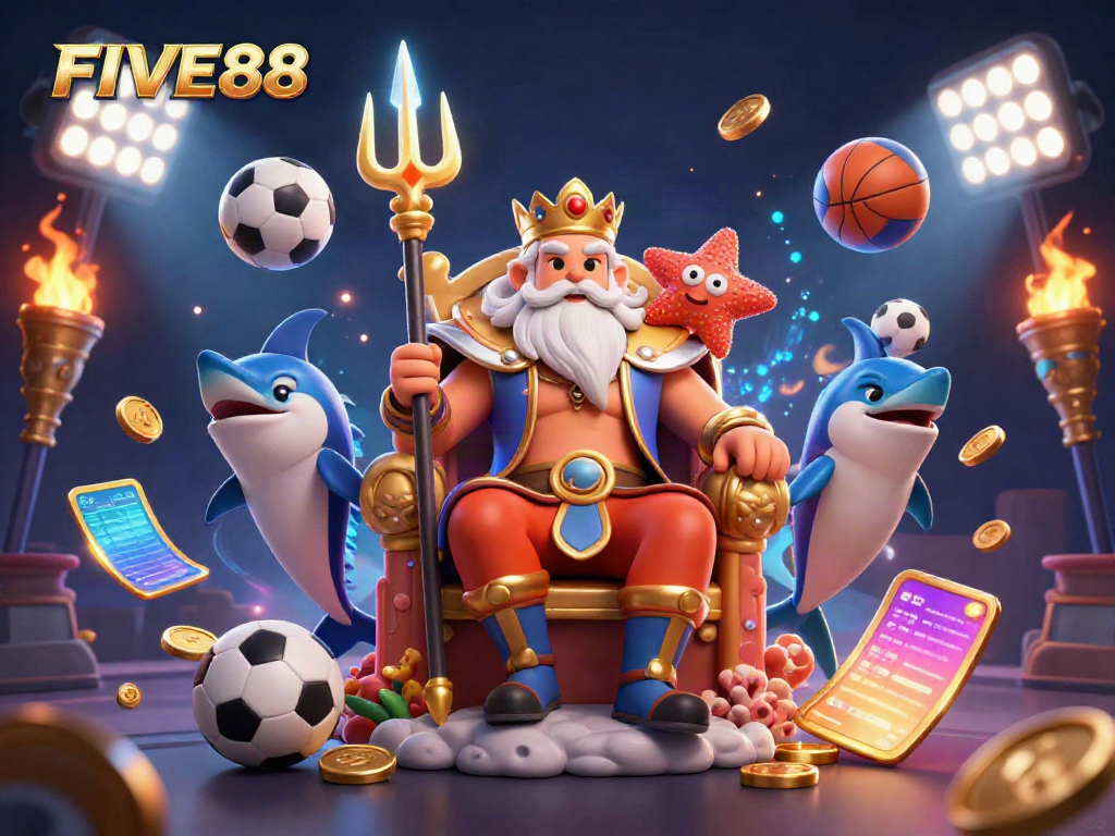 Engage in thrilling sports betting with FIVE88 featuring Neptune, dynamic game elements, and vibrant 3D action.