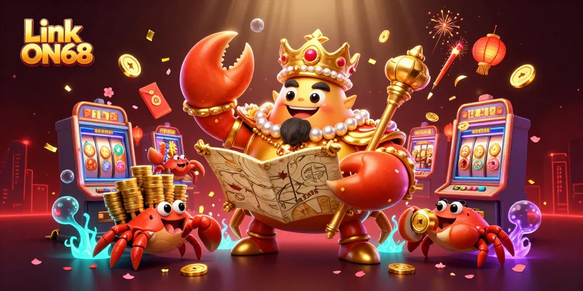 Experience thrill with Link ON68 in an ultra-detailed 3D casino scene full of vibrant elements.