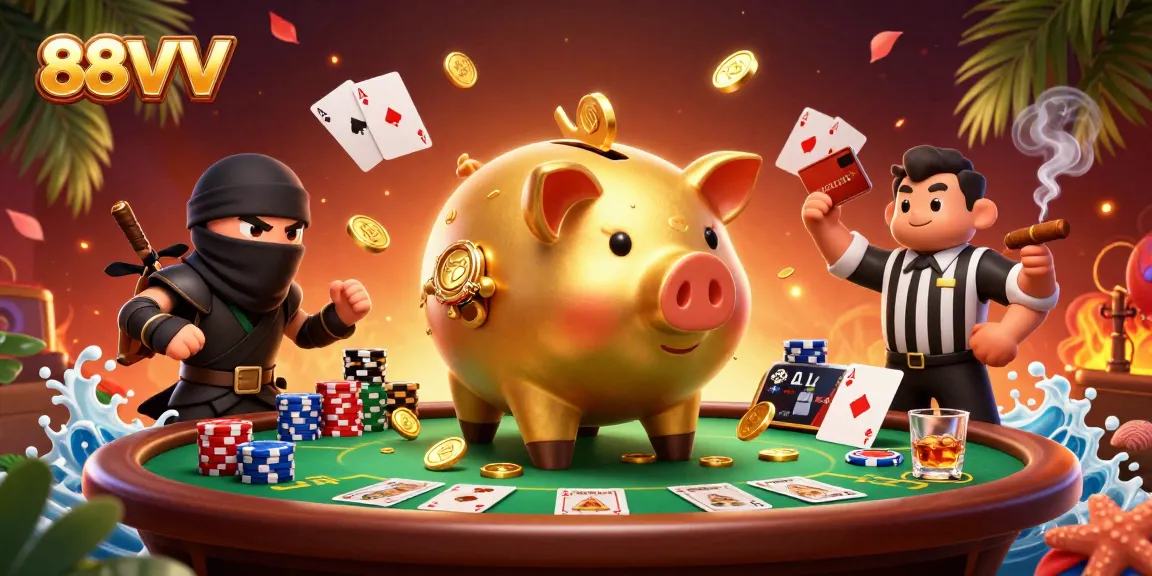 Experience thrilling gameplay and excitement at 88VV with vibrant casino elements and characters.