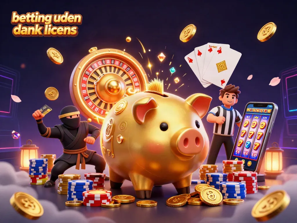Engage in betting uden dansk licens with vibrant casino characters amid golden coins and rich gaming elements.