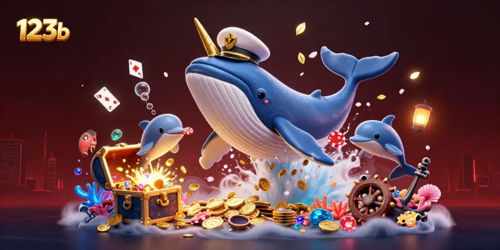 Engage in the fun of 123b casino gaming with a fantastical underwater scene featuring playful characters.