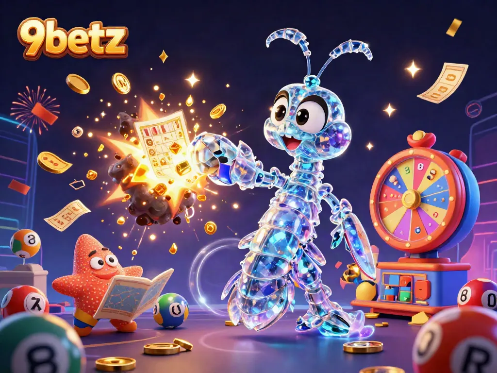 Experience the excitement of 9betz with a galactic samurai shrimp bursting through an asteroid of winnings.