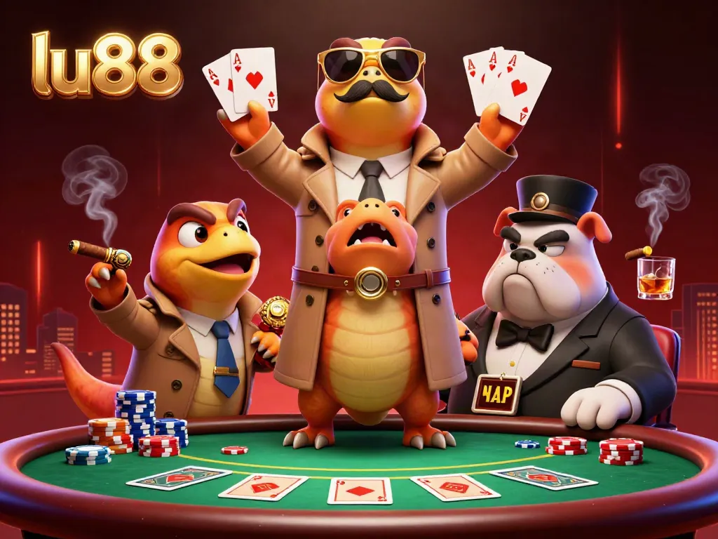Experience the excitement of lu88 as raptors in a trench coat try to enter a VIP casino lounge.