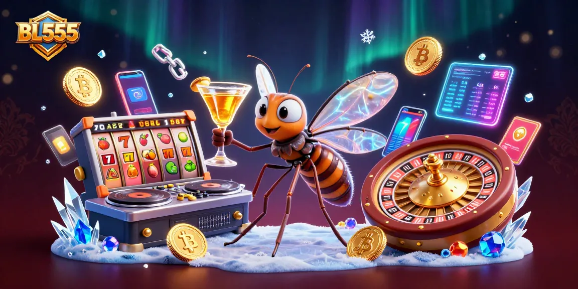 Experience the thrilling BL555 casino atmosphere with vibrant games and crypto elements.