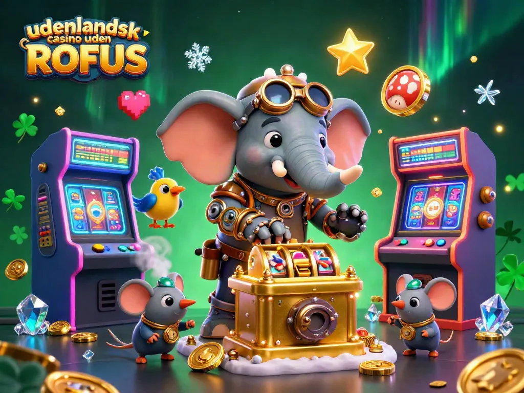 Engage with udenlandsk casino uden ROFUS, showcasing a vibrant 3D casino scene with animated gambling elements.