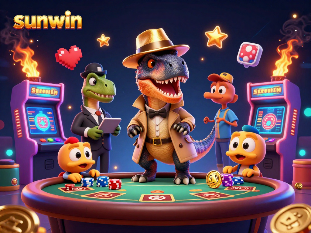 Engage in thrilling blackjack with sunwin's velociraptor card counter at a vibrant casino.