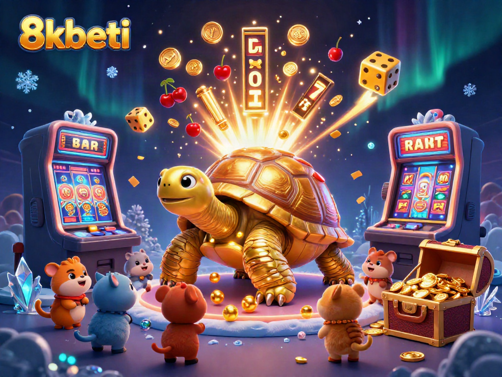 Experience the excitement at 8xbeti with vibrant slot machines and animated jackpot scenes.
