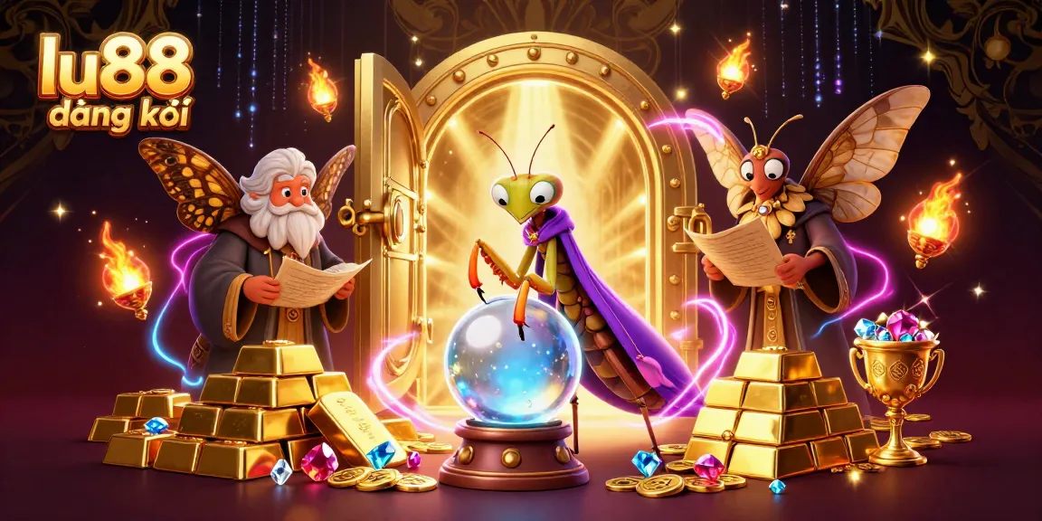 Experience gaming with lu88 đăng ký at the vibrant online casino, featuring majestic characters and treasures.
