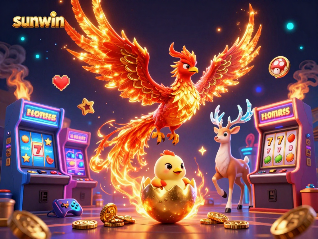Experience the thrill of gaming with sunwin, featuring mythical creatures and vibrant casino symbols.