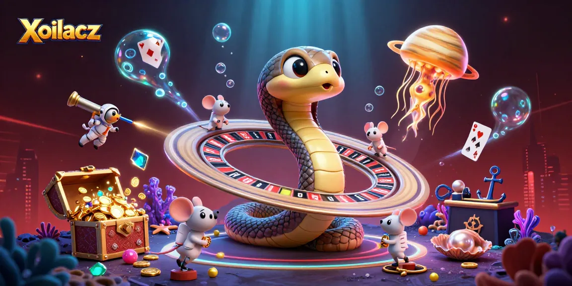 Xoilacz engages players in a cosmic roulette of bets amidst glowing underwater treasures and creatures.