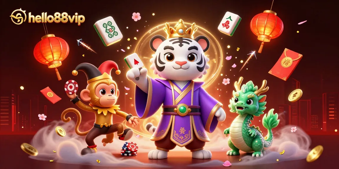 Play poker and win rewards with hello88vip amidst a vibrant casino fantasy scene.
