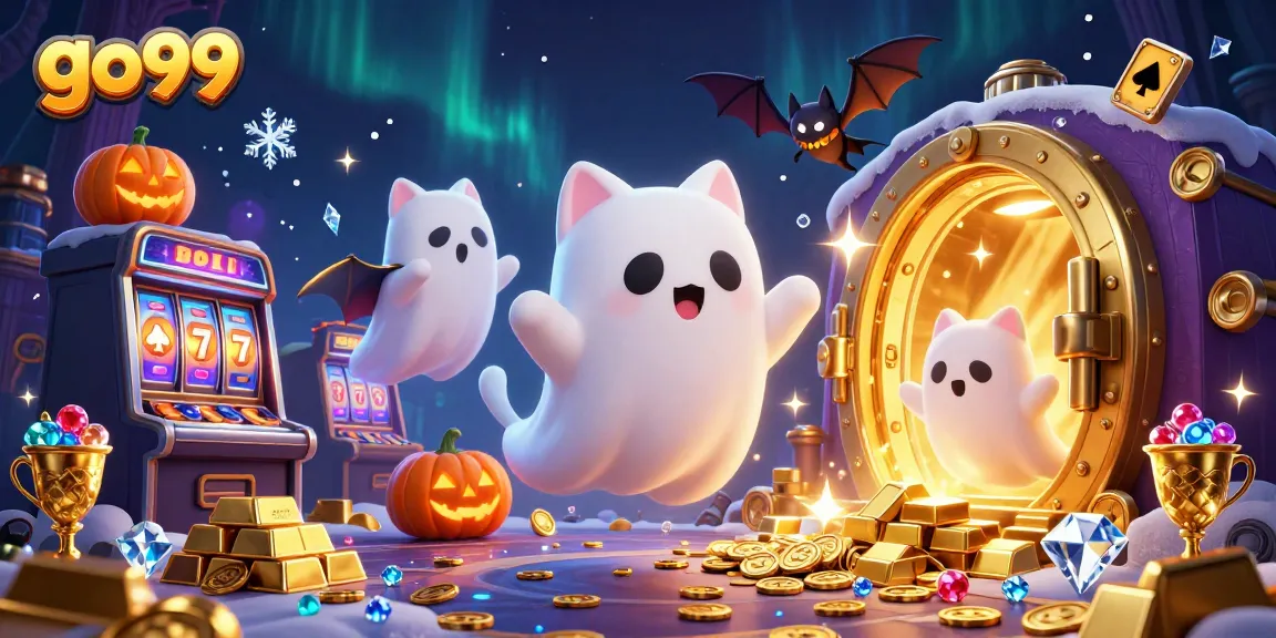 Experience thrilling gameplay at go99 featuring a ghost cat and glowing jackpots.
