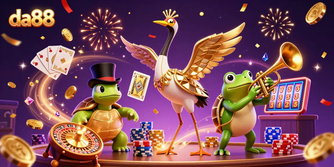 Play lucky games at da88 while enjoying vibrant golden coins and joyful characters.