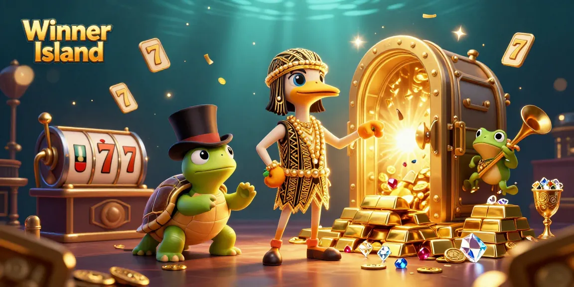 Experience thrilling gameplay at Winner Island Casino with vibrant characters and exciting gaming elements.