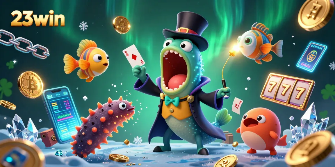 Perform thrilling card tricks with 23win’s magic in an illuminated underwater casino world.